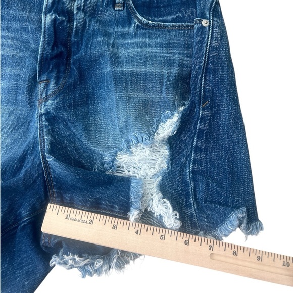 GOOD AMERICAN Bombshell Shorts Women’s High Rise Cut Off Denim Size 8/29 - Picture 6 of 7